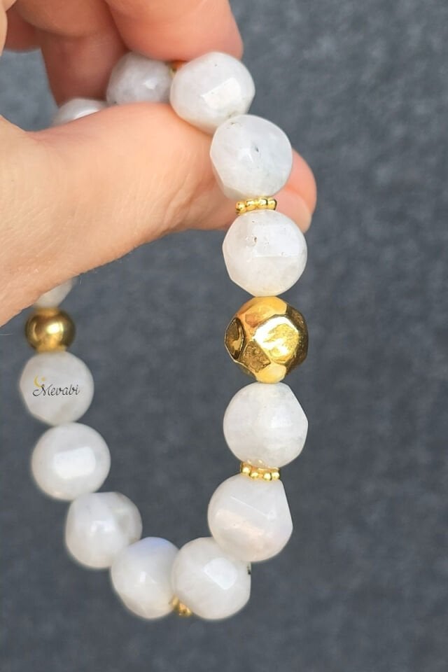 Dilay Aytaşı Doğal Taş Tasarım Bileklik-2 (925 Ayar Gümüş Üzeri 14K Altın Kaplama)