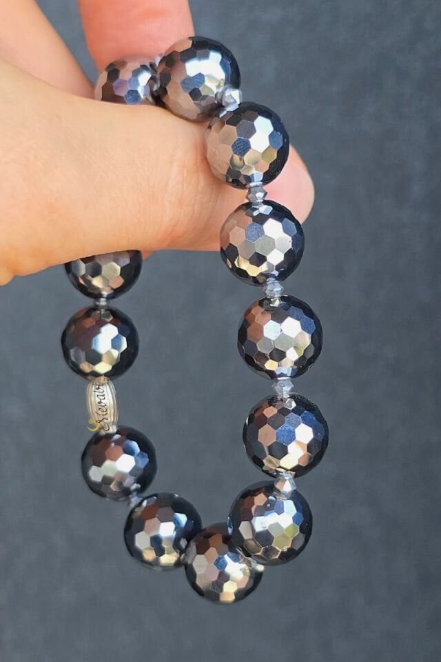 Akay Terahertz Doğal Taş Tasarım Bileklik-1 (Savaroski Taşlı)