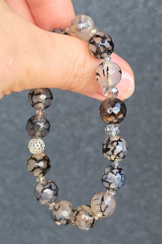 Berra Damarlı Akik Doğal Taş Tasarım Bileklik-2