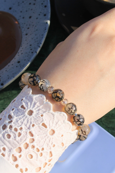 Berra Damarlı Akik Doğal Taş Tasarım Bileklik-2