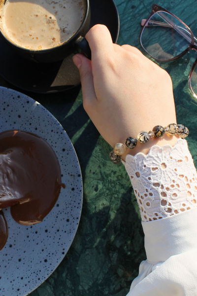 Berra Damarlı Akik Doğal Taş Tasarım Bileklik-2