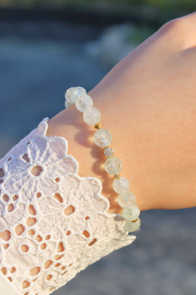 Jolie Topaz Doğal Taş Tasarım Bileklik-1 (925 Ayar Gümüş Üzeri 14K Altın Kaplama)