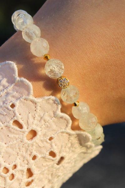 Jolie Topaz Doğal Taş Tasarım Bileklik-1 (925 Ayar Gümüş Üzeri 14K Altın Kaplama)