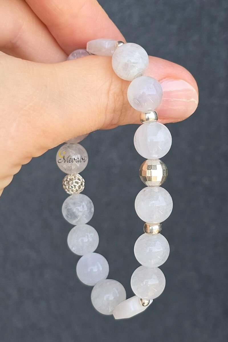 Dilay Aytaşı Doğal Taş Tasarım Bileklik-5 (925 Ayar Gümüş)