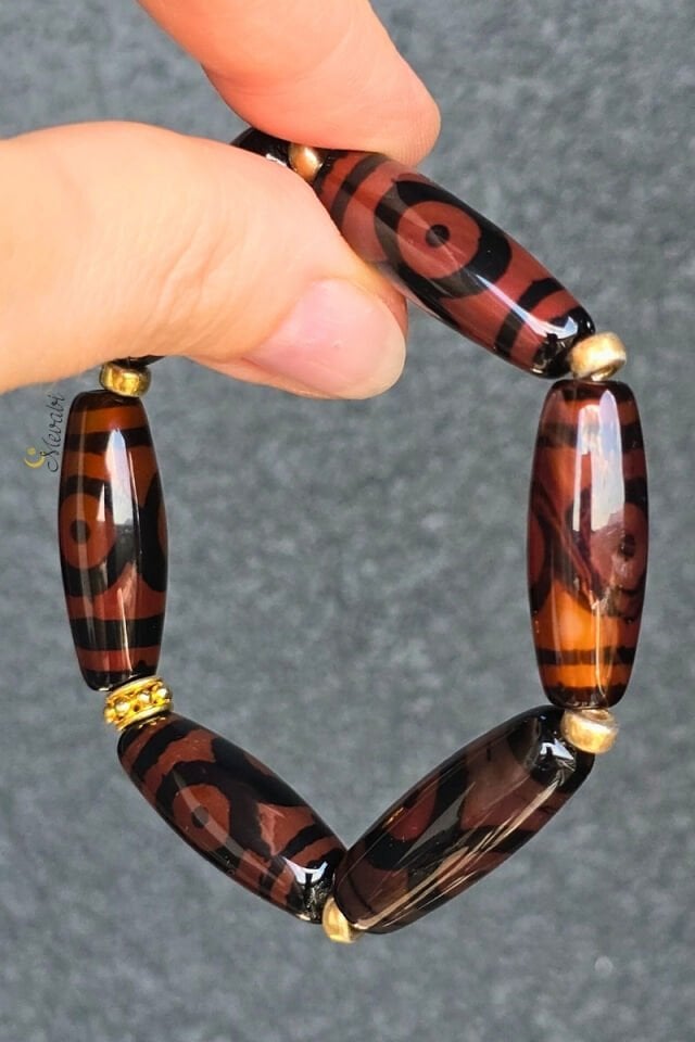 Berra Tibet Akik Doğal Taş Tasarım Bileklik-2