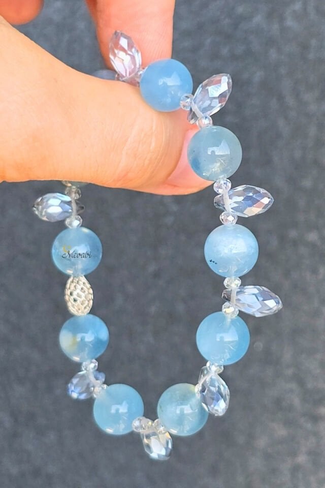 Patrice Akuamarin Doğal Taş Tasarım Bileklik-2