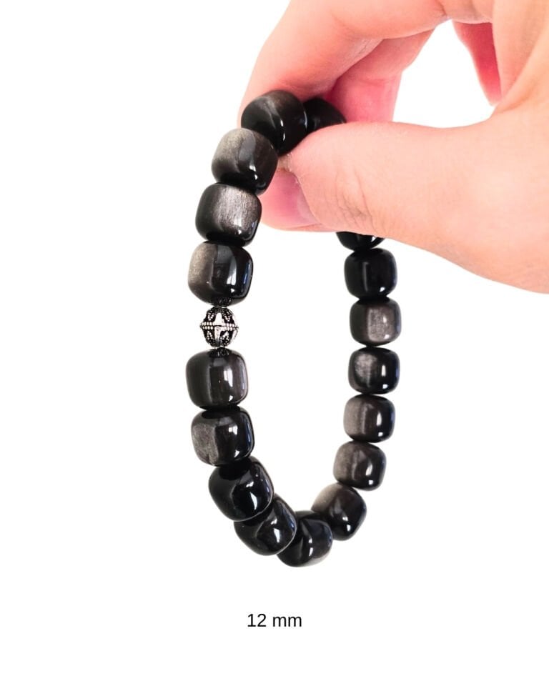 Nicole Obsidyen Doğal Taş Tasarım Bileklik 1 (925 Ayar Gümüş)