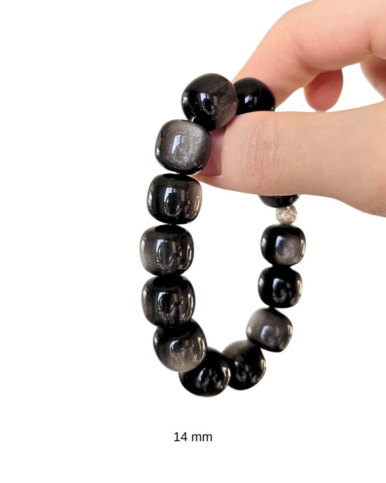 Nicole Obsidyen Doğal Taş Tasarım Bileklik 1 (925 Ayar Gümüş)