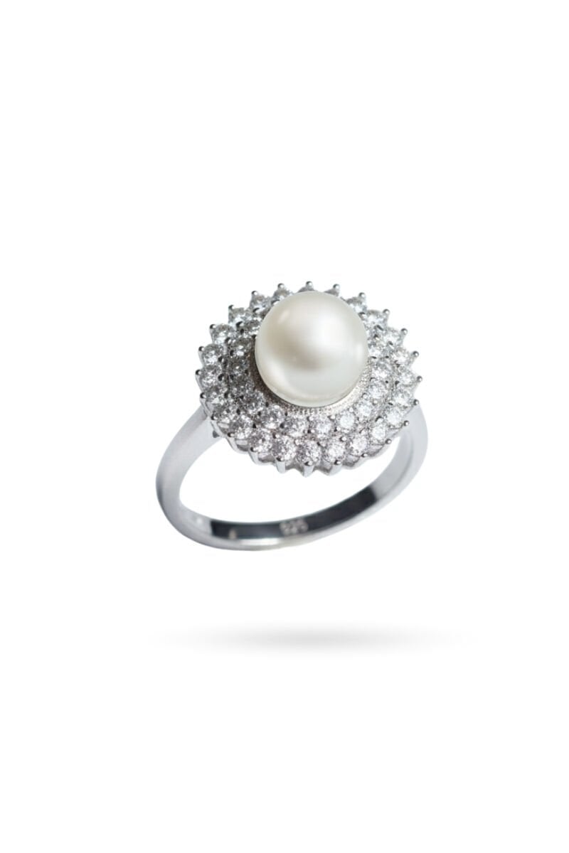 İnci Yüzük - 925 Ayar Gümüş 01
