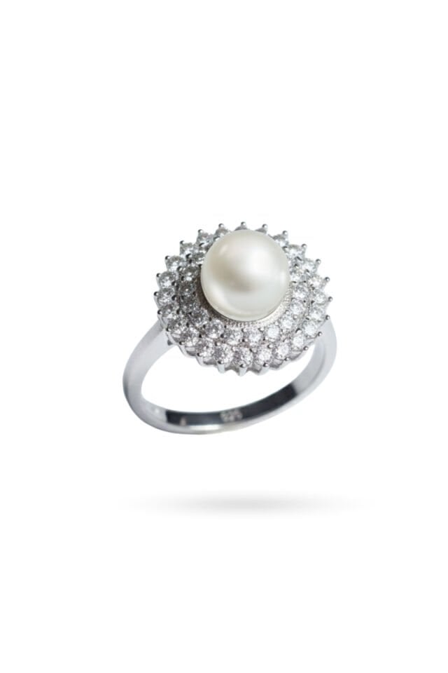 İnci Yüzük - 925 Ayar Gümüş 01