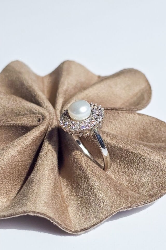 İnci Yüzük - 925 Ayar Gümüş 01