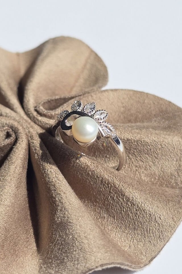 İnci Yüzük - 925 Ayar Gümüş 02