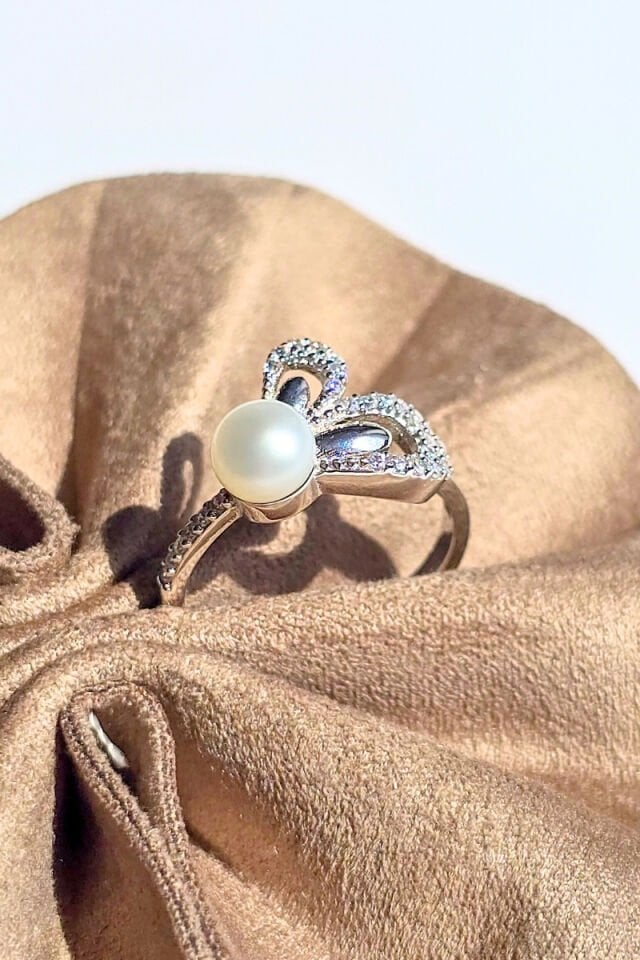 İnci Yüzük - 925 Ayar Gümüş 03