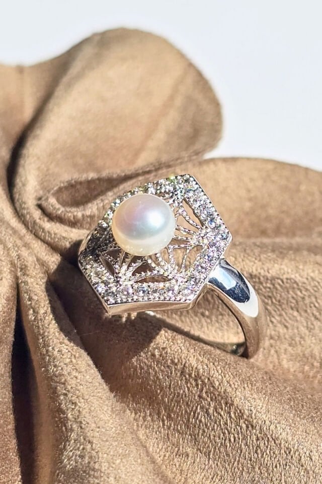 İnci Yüzük - 925 Ayar Gümüş 04