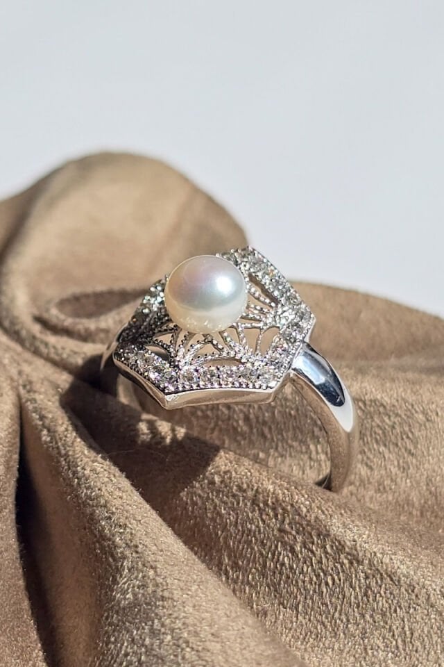 İnci Yüzük - 925 Ayar Gümüş 04