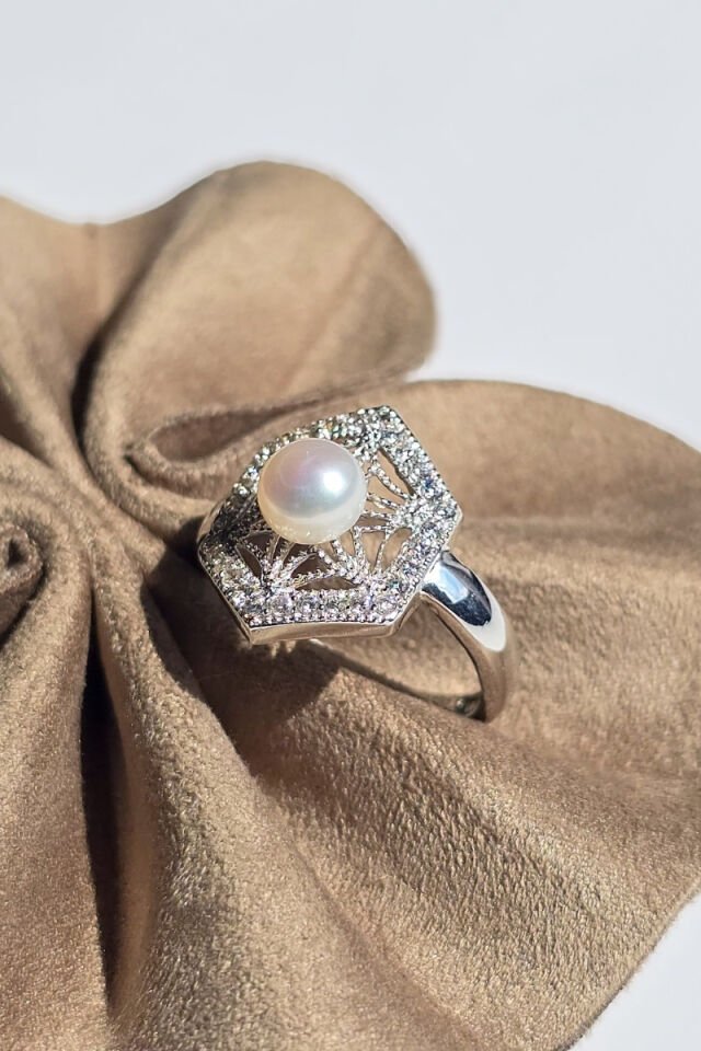 İnci Yüzük - 925 Ayar Gümüş 04