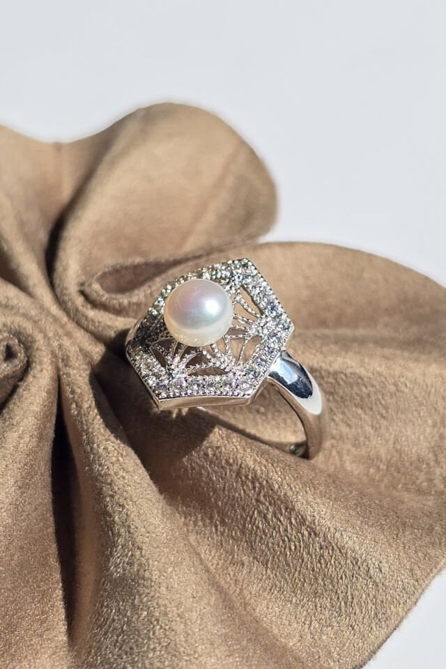 İnci Yüzük - 925 Ayar Gümüş 04