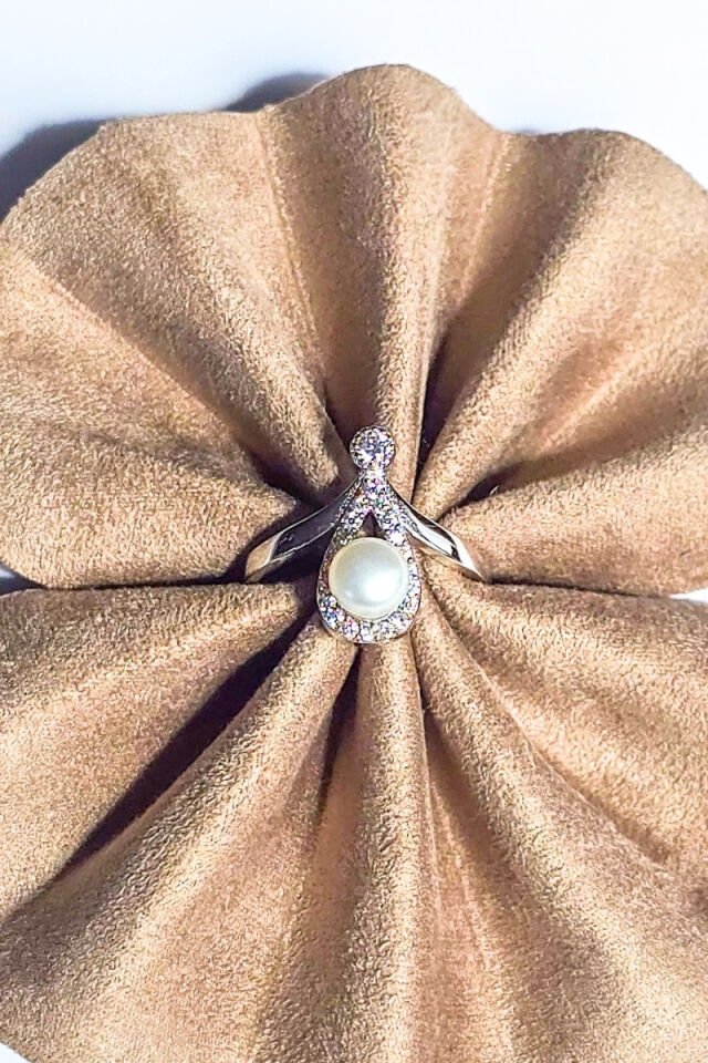 İnci Yüzük - 925 Ayar Gümüş 05