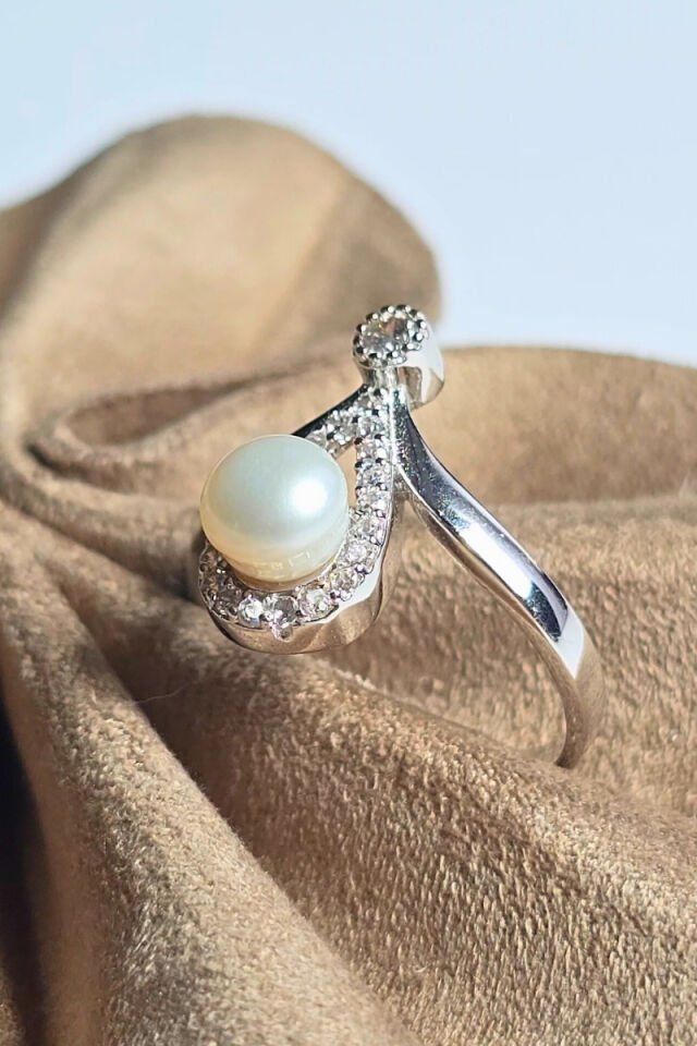 İnci Yüzük - 925 Ayar Gümüş 05