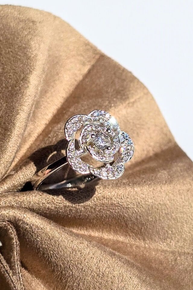 Gül Model Yüzük - 925 Ayar Gümüş 06