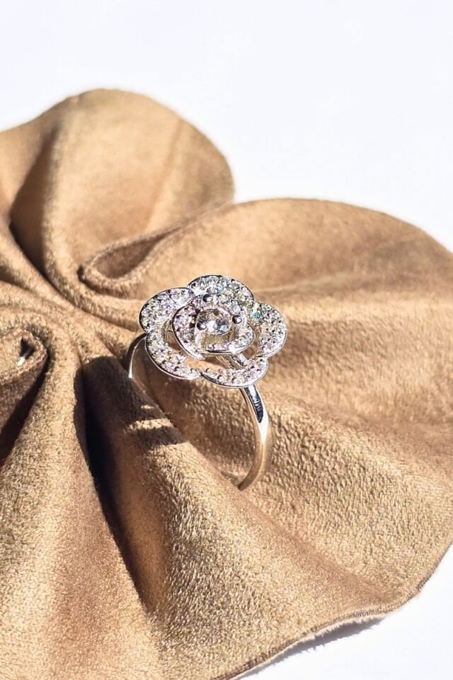 Gül Model Yüzük - 925 Ayar Gümüş 06