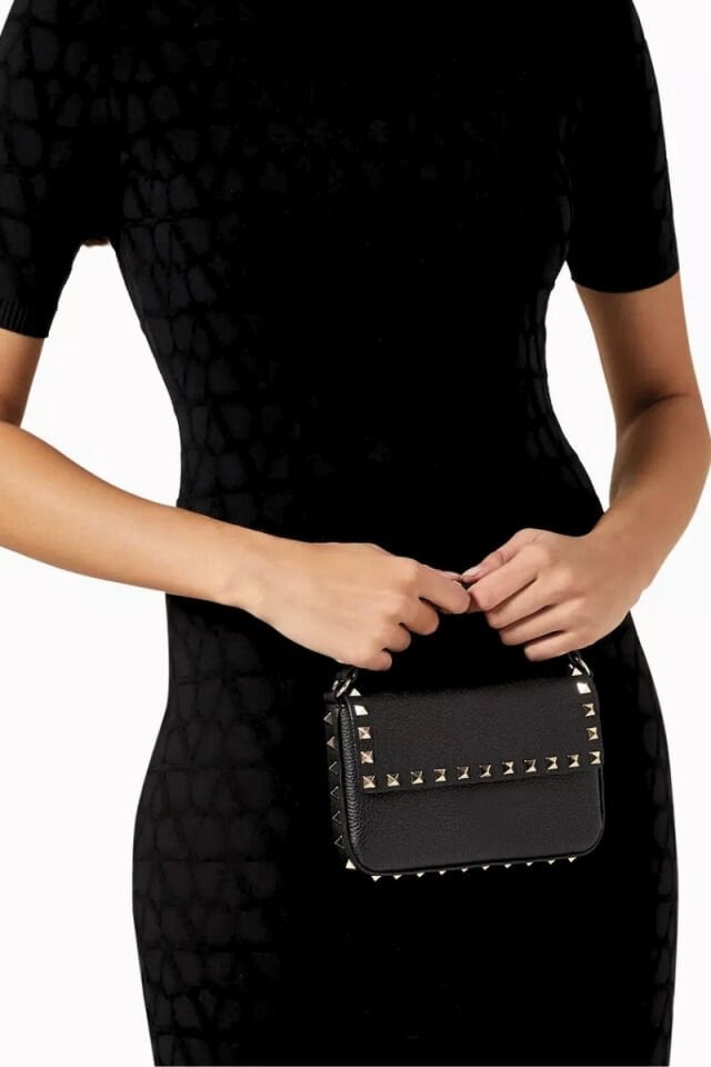 VLTN Garavani Troklu Kadın Çanta - Siyah