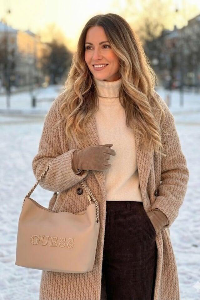 Guess Zincir Detaylı Çanta - Bej