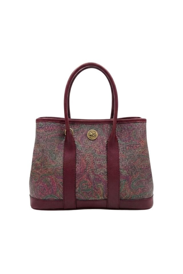 Etnik Desenli El ve Omuz Kadın Çanta - Bordo