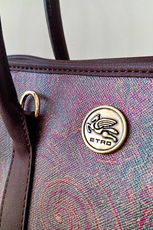 Etnik Desenli El ve Omuz Kadın Çanta - Bordo