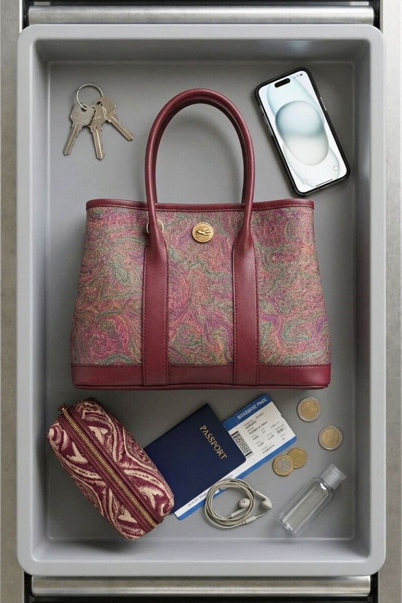 Etnik Desenli El ve Omuz Kadın Çanta - Bordo