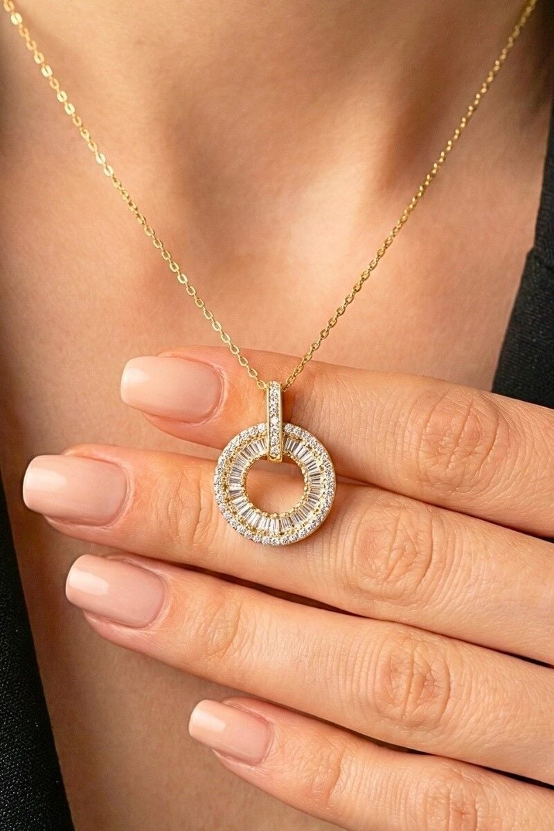 Mevabi Lumina 925 Ayar Gümüş Kolye (Altın Kaplama)