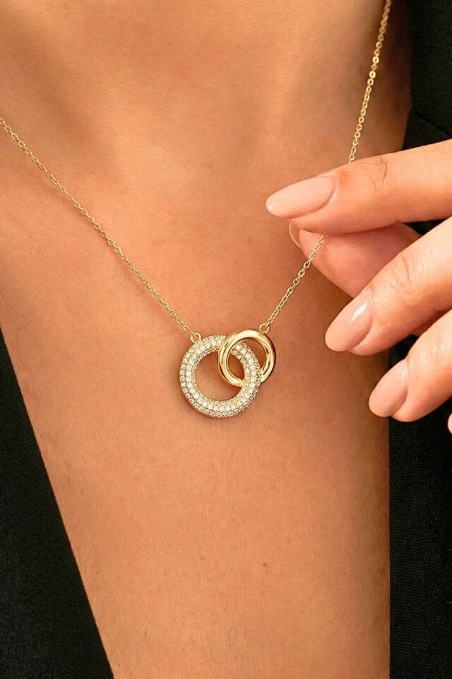 Mevabi Lacre 925 Ayar Gümüş Kolye (Altın Kaplama)