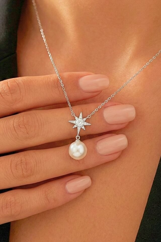 Mevabi Luna 925 Ayar Gümüş Kolye