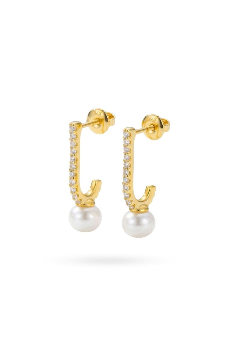 Majori İnci Küpe – 925 Ayar Gümüş Üzeri Altın Kaplama 001