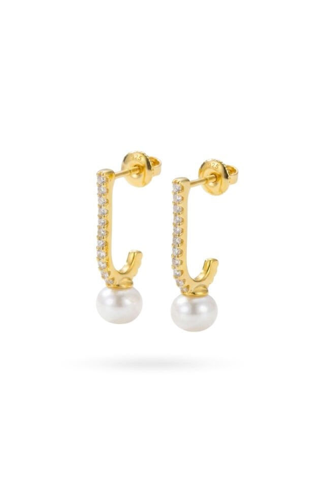 Majori İnci Küpe – 925 Ayar Gümüş Üzeri Altın Kaplama 001