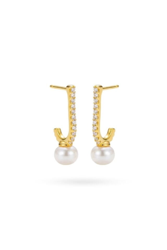 Majori İnci Küpe – 925 Ayar Gümüş Üzeri Altın Kaplama 001