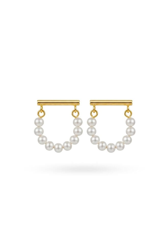 Majori İnci Küpe – 925 Ayar Gümüş Üzeri Altın Kaplama 003