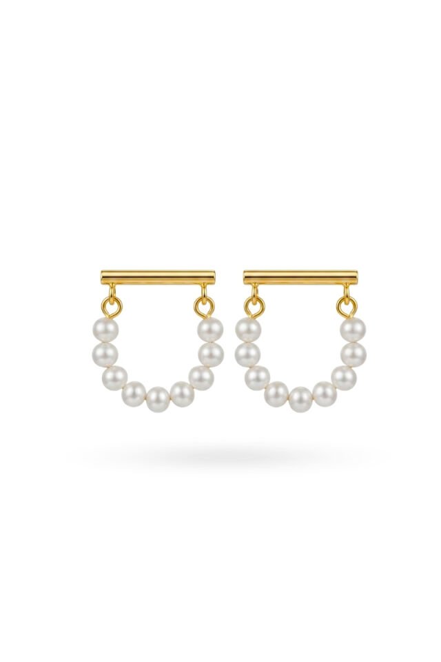 Majori İnci Küpe – 925 Ayar Gümüş Üzeri Altın Kaplama 003