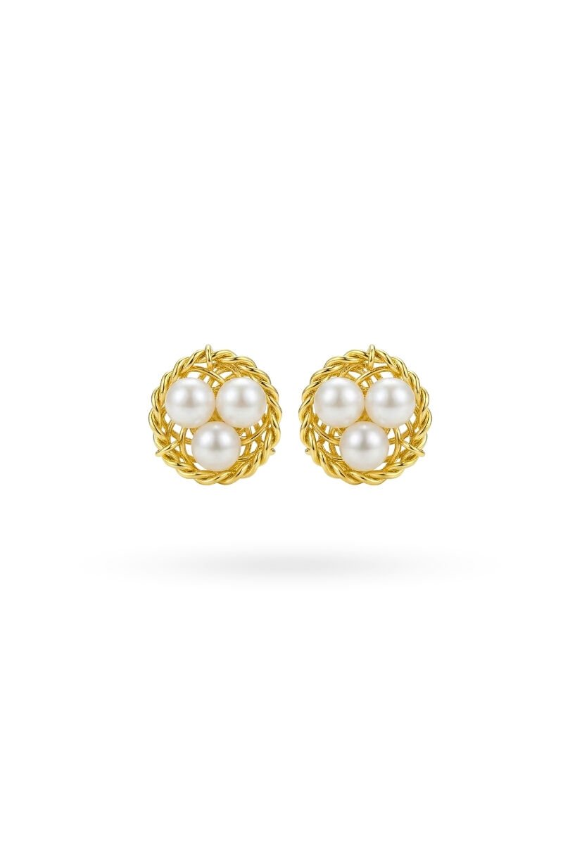 Majori İnci Küpe – 925 Ayar Gümüş Üzeri Altın Kaplama 004