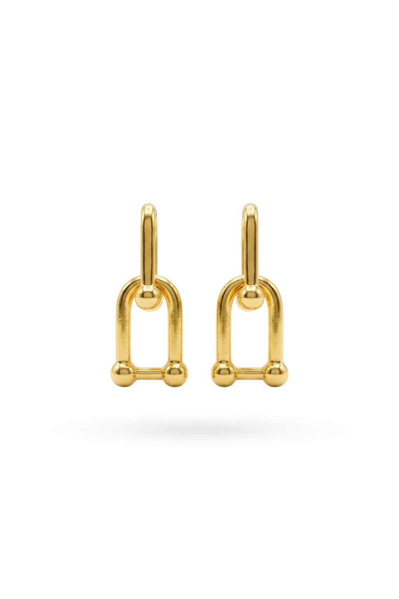 Mevabi 925 Ayar Gümüş Altın Kaplama Tiffany Küpe