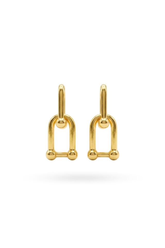 Mevabi 925 Ayar Gümüş Altın Kaplama Tiffany Küpe