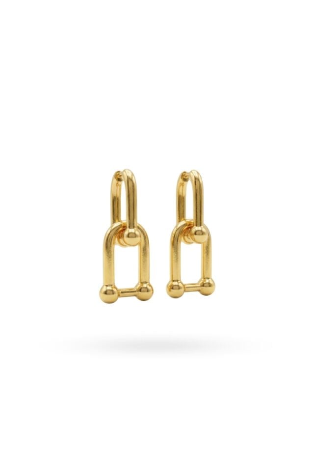 Mevabi 925 Ayar Gümüş Altın Kaplama Tiffany Küpe