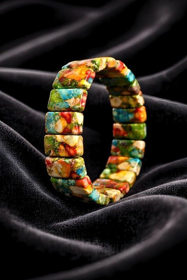 Varisit Doğal Taş Tasarım Roleks Bileklik-Renkli