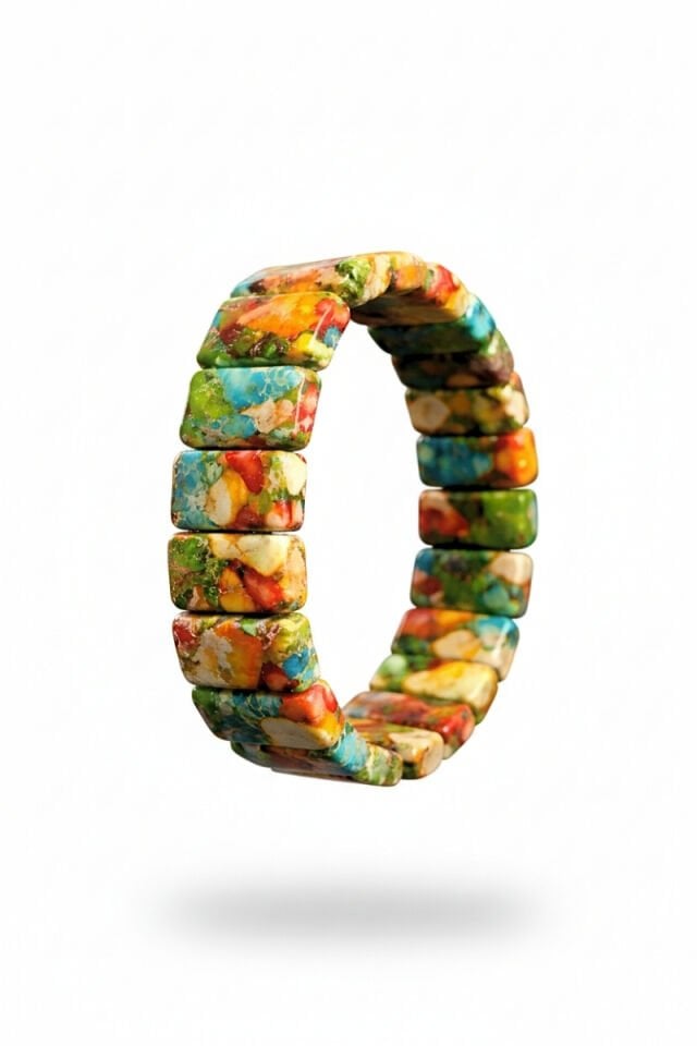 Varisit Doğal Taş Tasarım Roleks Bileklik-Renkli