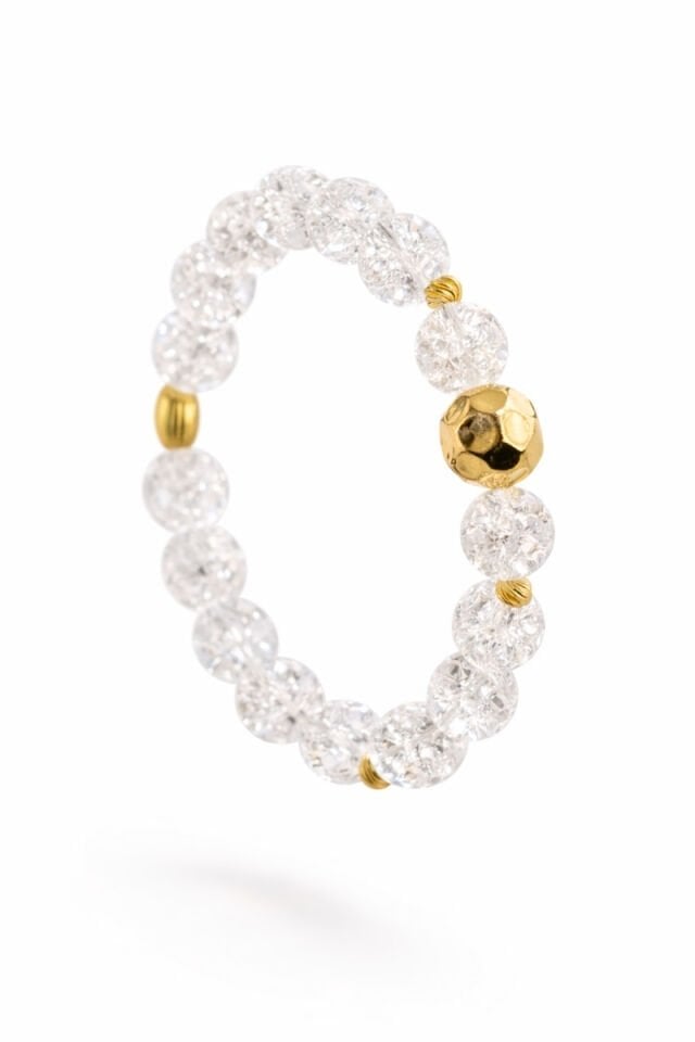 Diandra Necef Doğal Taş Tasarım Bileklik 1 (925 Ayar Gümüş Üzeri 14K Altın Kaplama)