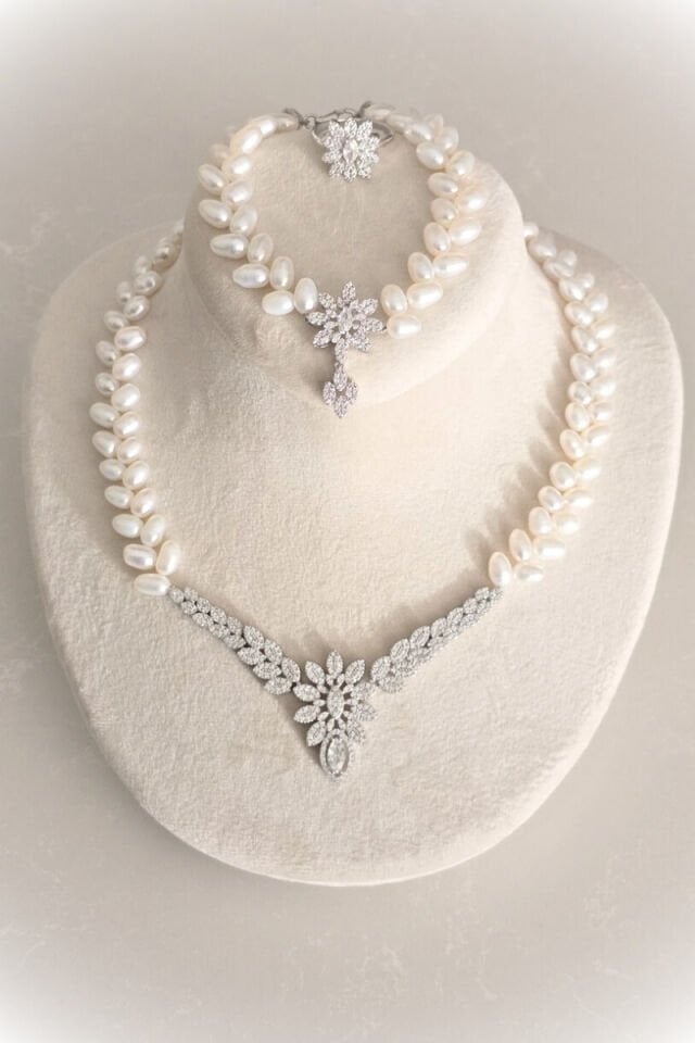 Mevabi Zerafet İnci Set (925 Ayar Gümüş)