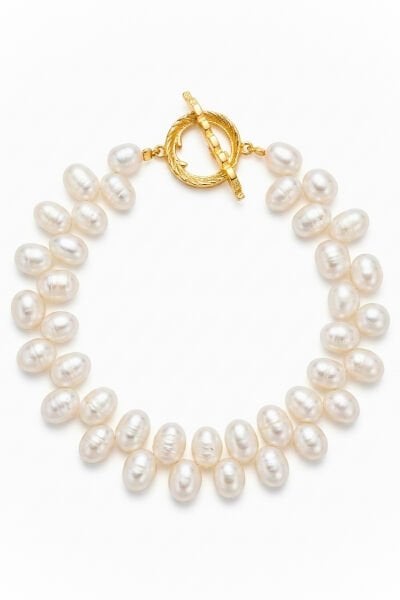 Majori İnci Bileklik (925 Ayar Gümüş Üzeri 14K Altın Kaplama)