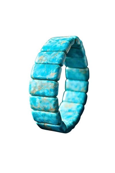 Varisit Doğal Taş Tasarım Roleks Bileklik-Turkuaz