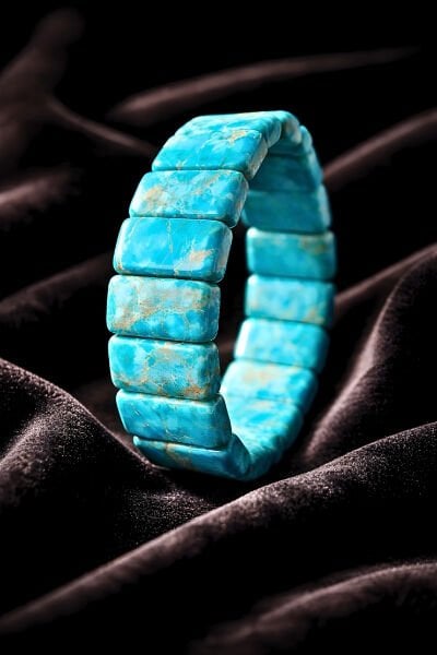 Varisit Doğal Taş Tasarım Roleks Bileklik-Turkuaz