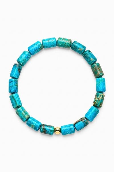 Varisit Doğal Taş Tasarım Bileklik - Turkuaz